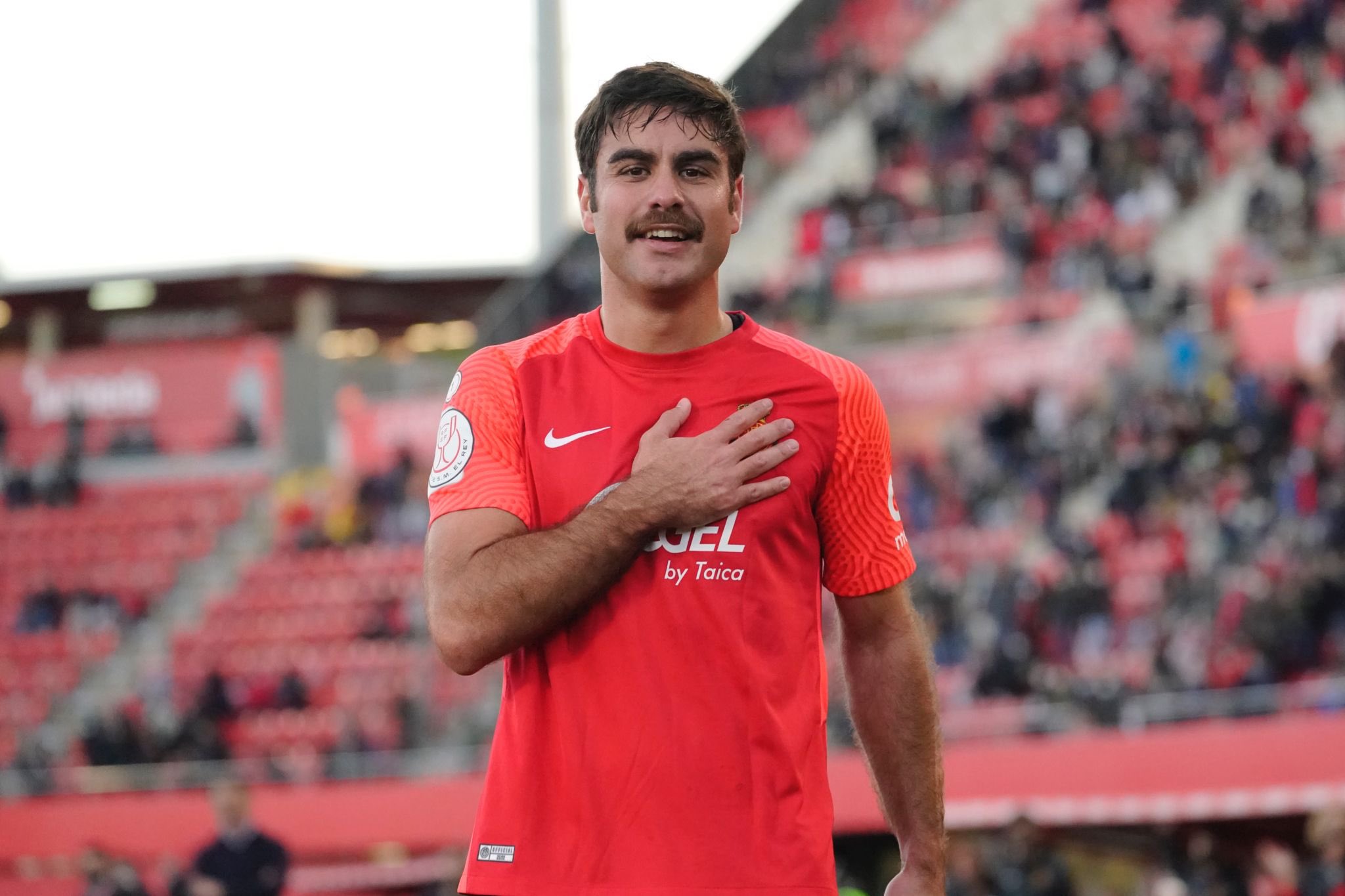 Abdón, celebrando su gol al Espanyol