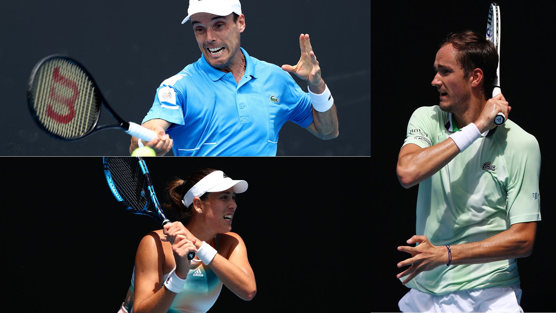 Bautista, Garbiñe y Medvedev buscan el billete a tercera ronda del Open de Australia el jueves 20 de enero (Getty)