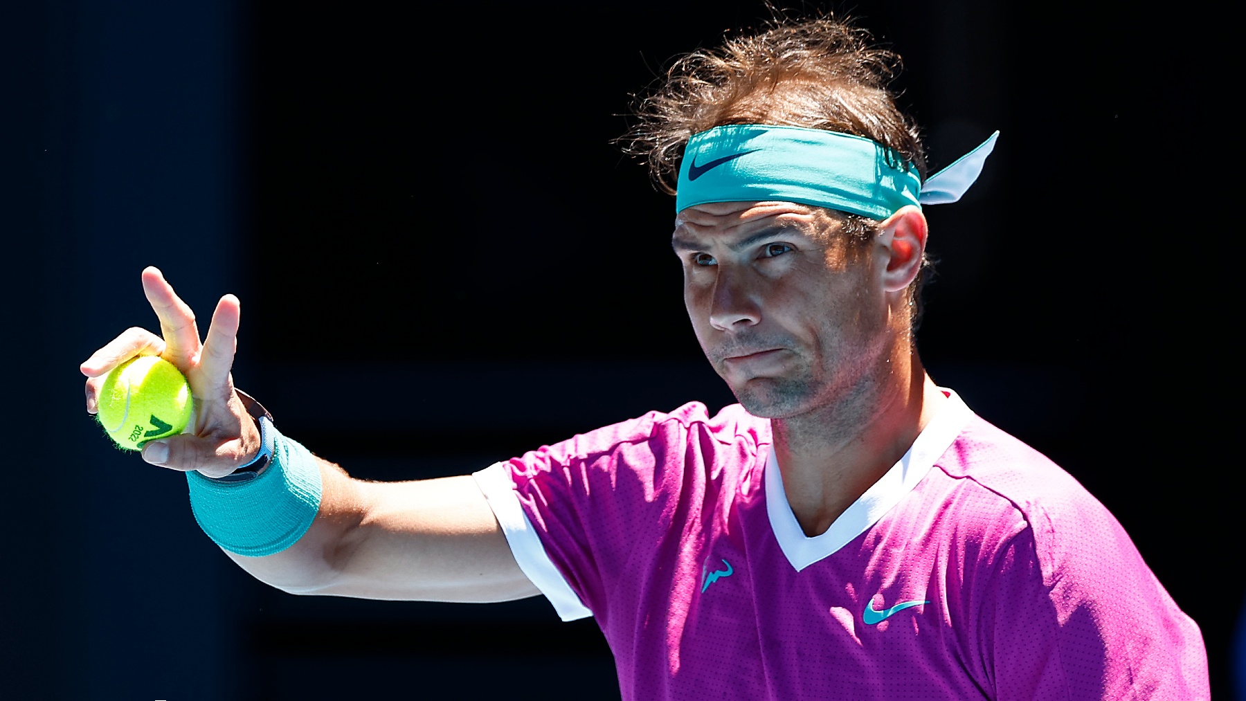 Rafael Nadal, en un partido del Open de Australia. (Getty)