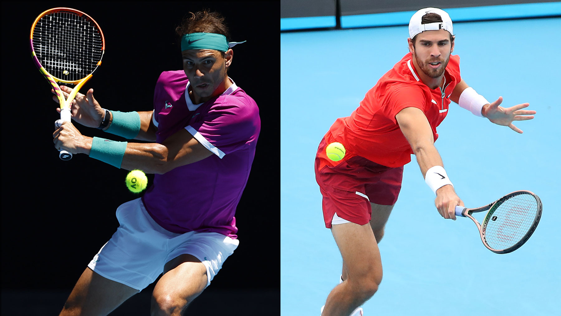Rafa Nadal y Khachanov disputan este viernes 21 la tercera ronda del Open de Australia (Getty)