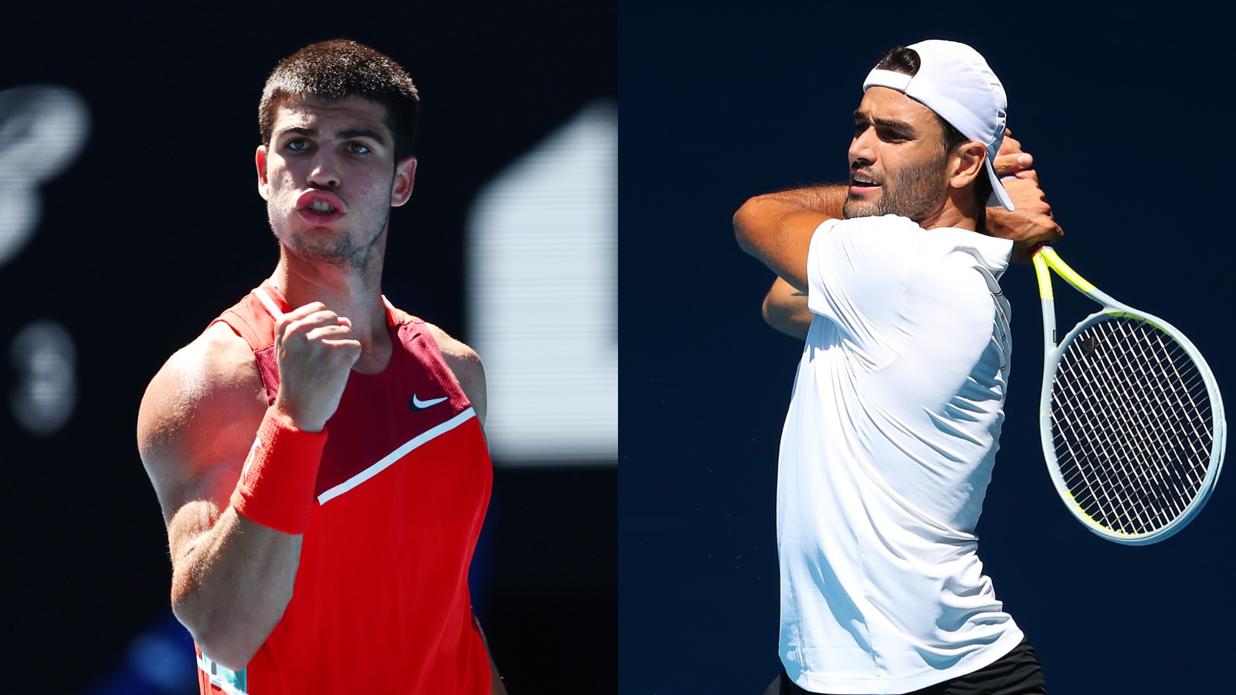Carlos Alcaraz y Matteo Berrettini. (Getty)