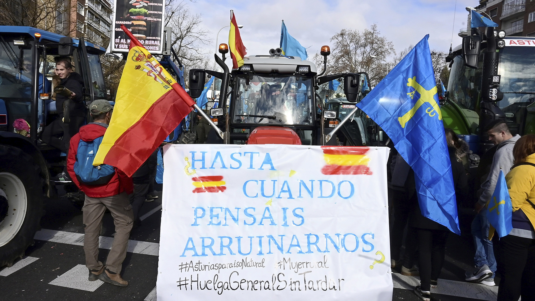 Manifestación de agricultores y ganaderos en Madrid. (Efe)
