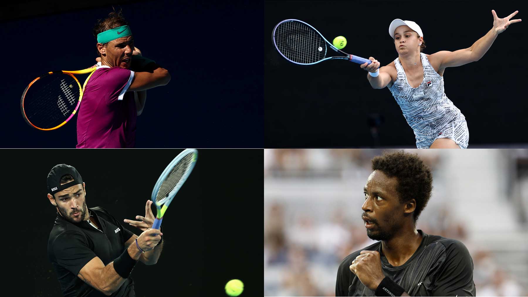 Nadal, Barty, Berrettini y Monfils buscan las semifinales del Open de Australia el martes 25 de enero (Getty)