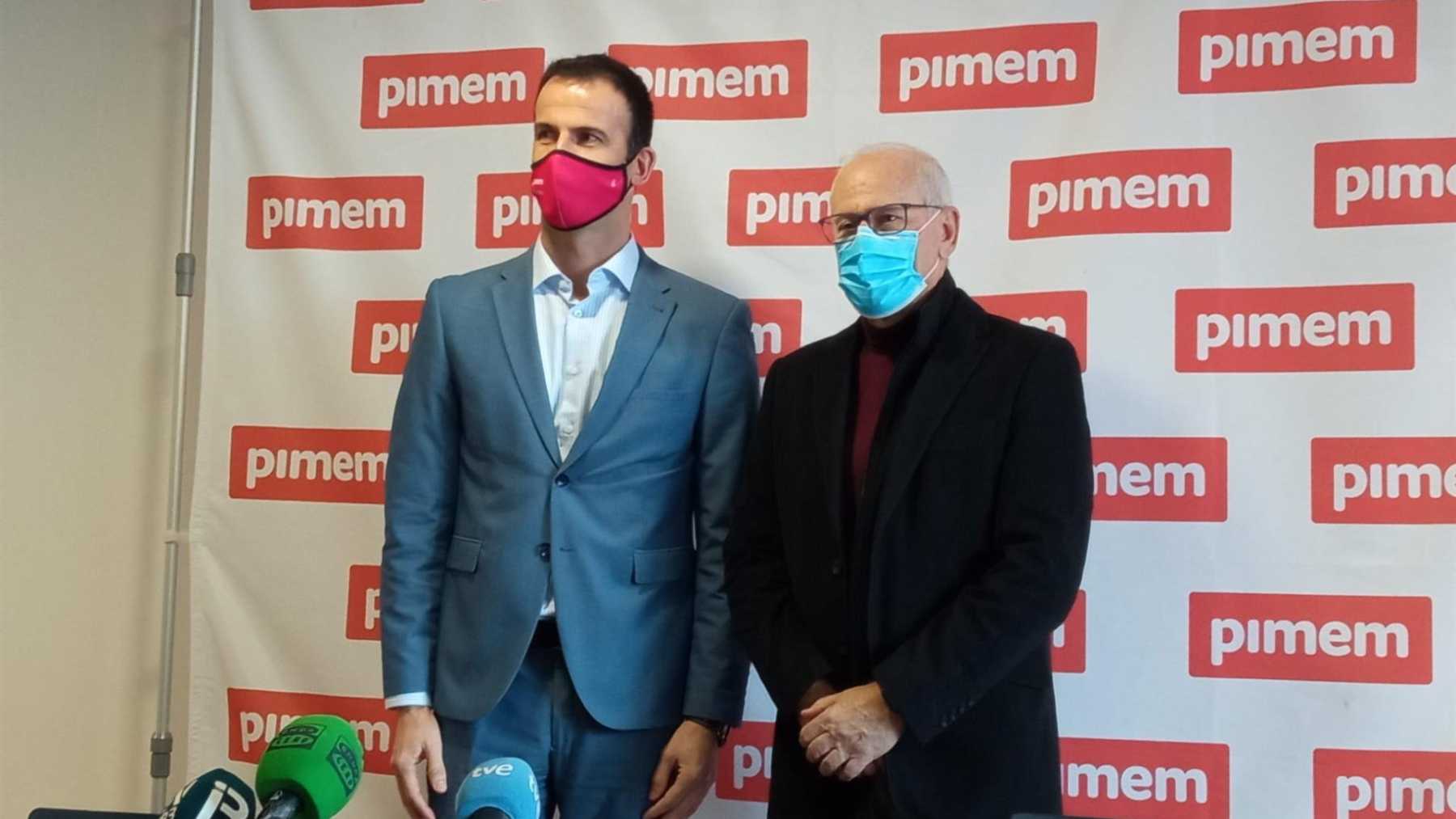 Jordi Mora y Jaume Pallerols en la sede de la Pimem.