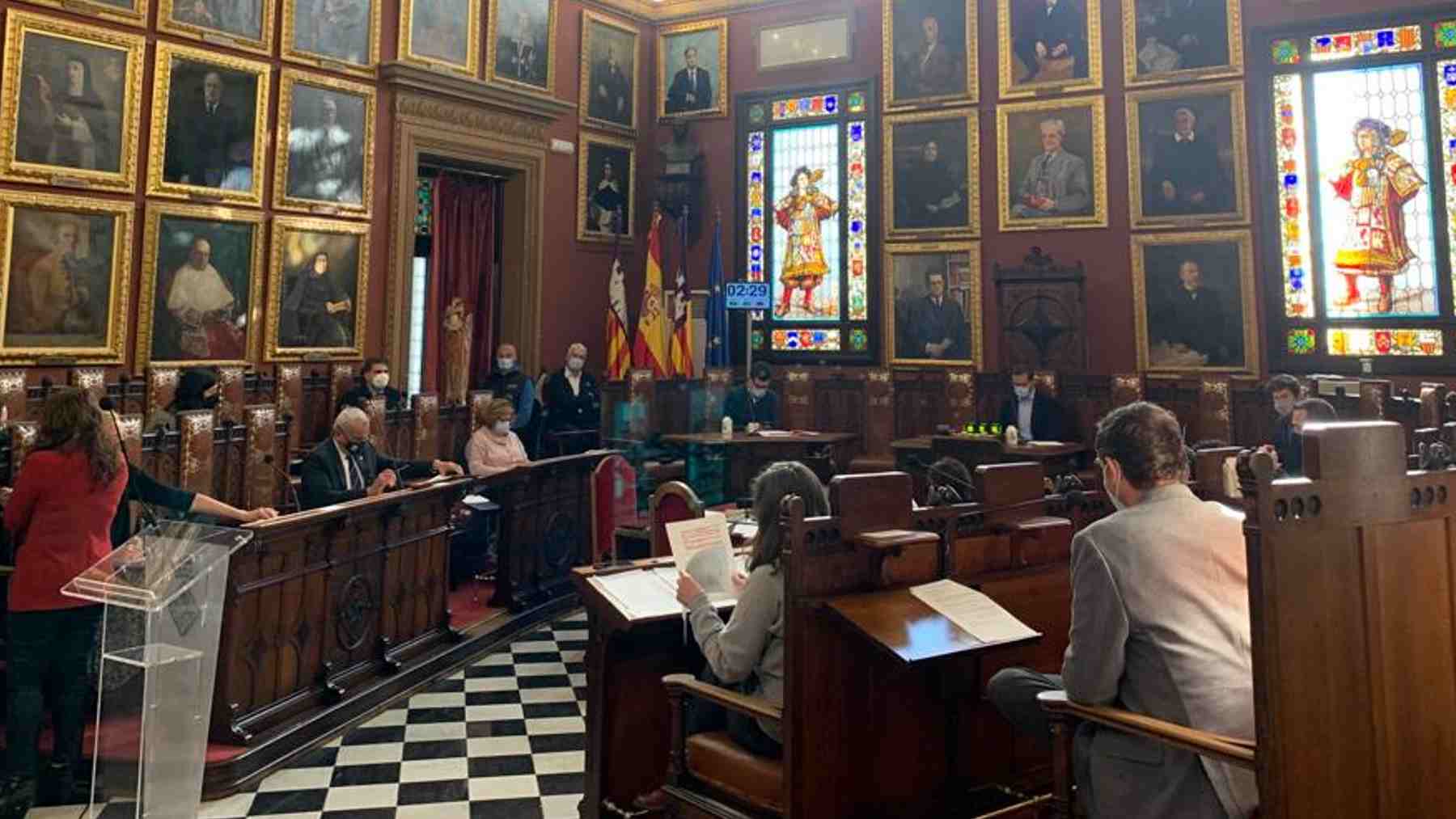 Imagen del pleno que se celebra esta mañana en el Ayuntamiento de Palma.