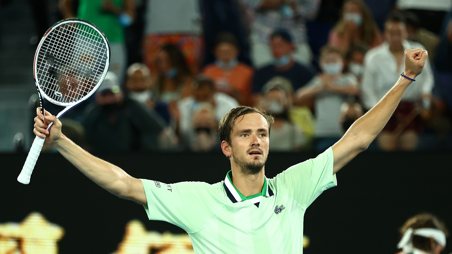 Daniil Medvedev celebra la victoria. (Getty)