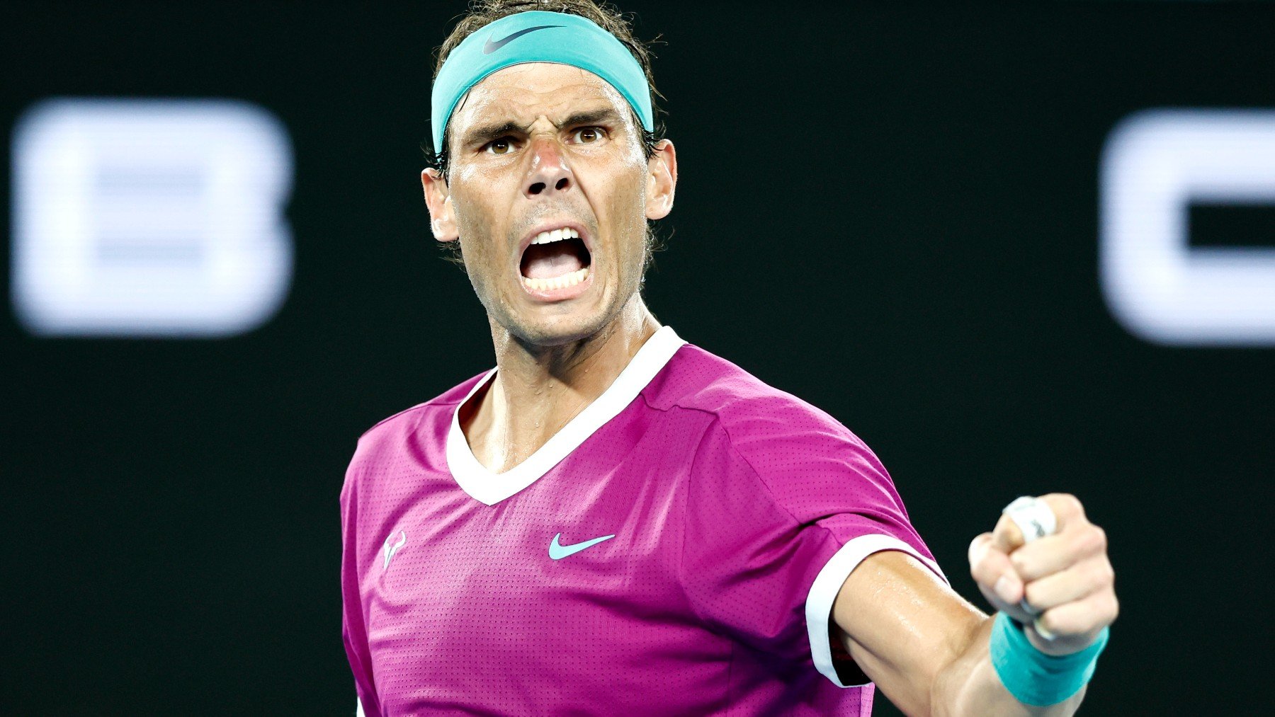 Nadal celebra un punto ante Medvedev. (Getty)