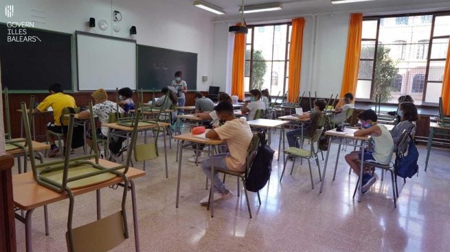 Alumnos de Primaria en un colegio de Palma.