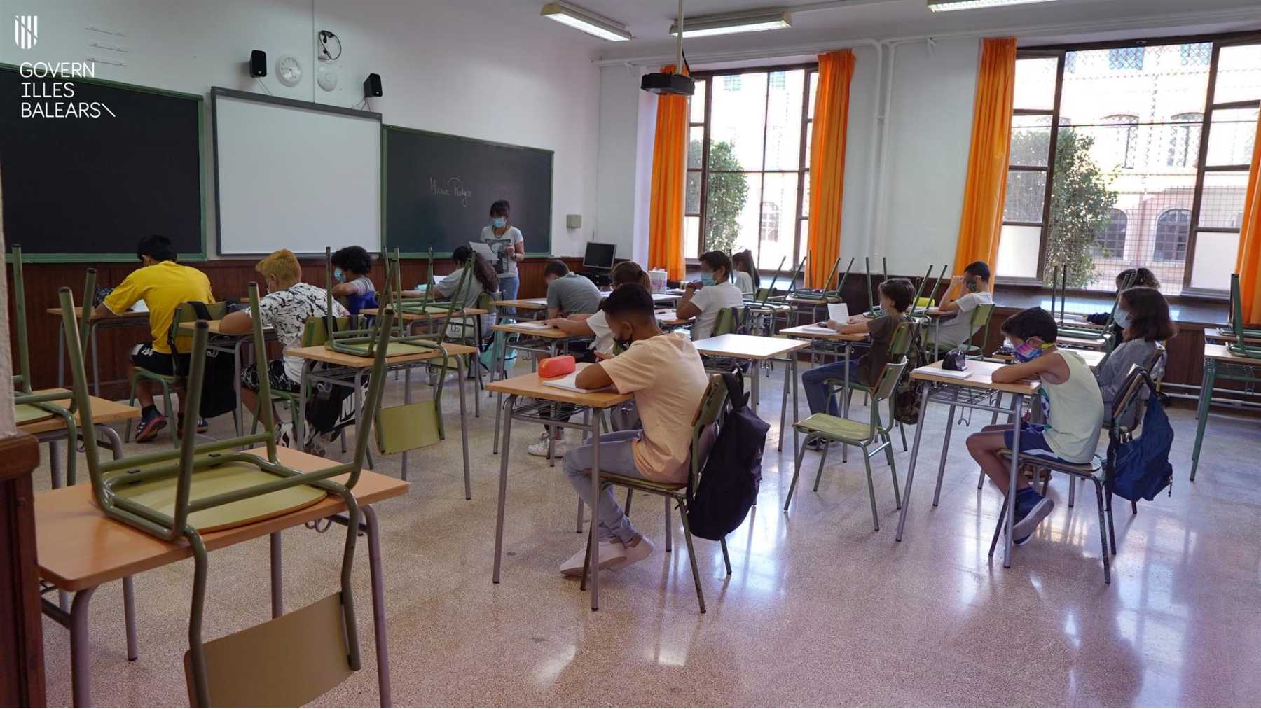 Alumnos de Primaria en  un colegio de Palma.