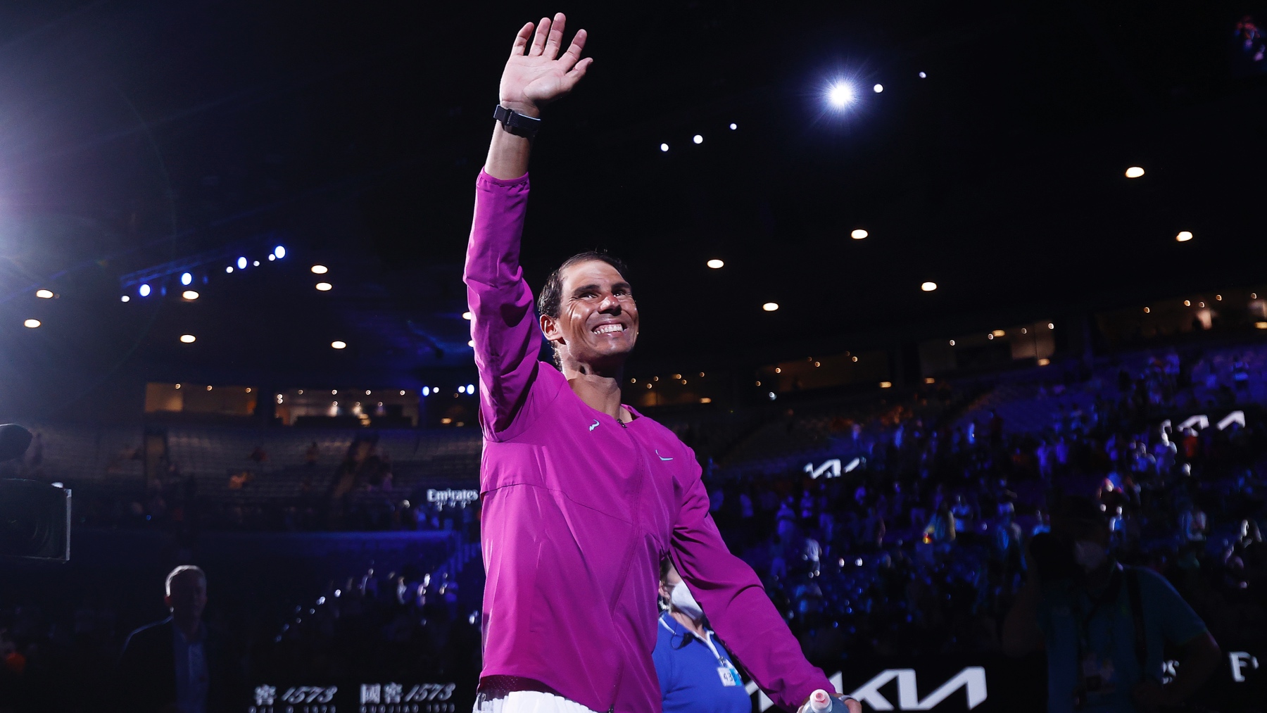 Rafa Nadal, feliz tras vencer en Australia. (Getty)