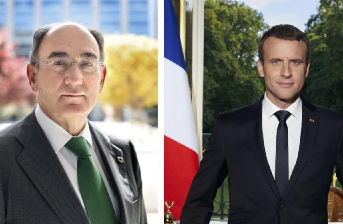 Ignacio Galán y Emmanuel Macron.