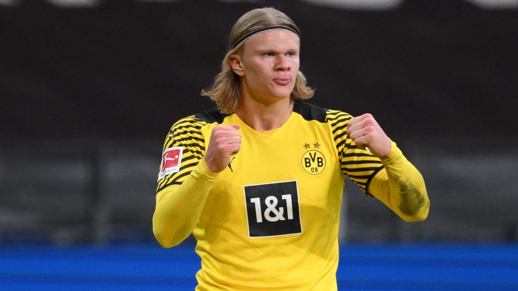 Haaland celebra un gol con el Borussia Dortmund. (Getty)