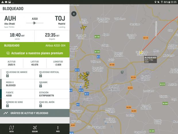 El Airbus con Sánchez aterrizó en Torrejón a las 23.35h procedente de Abu Dabi