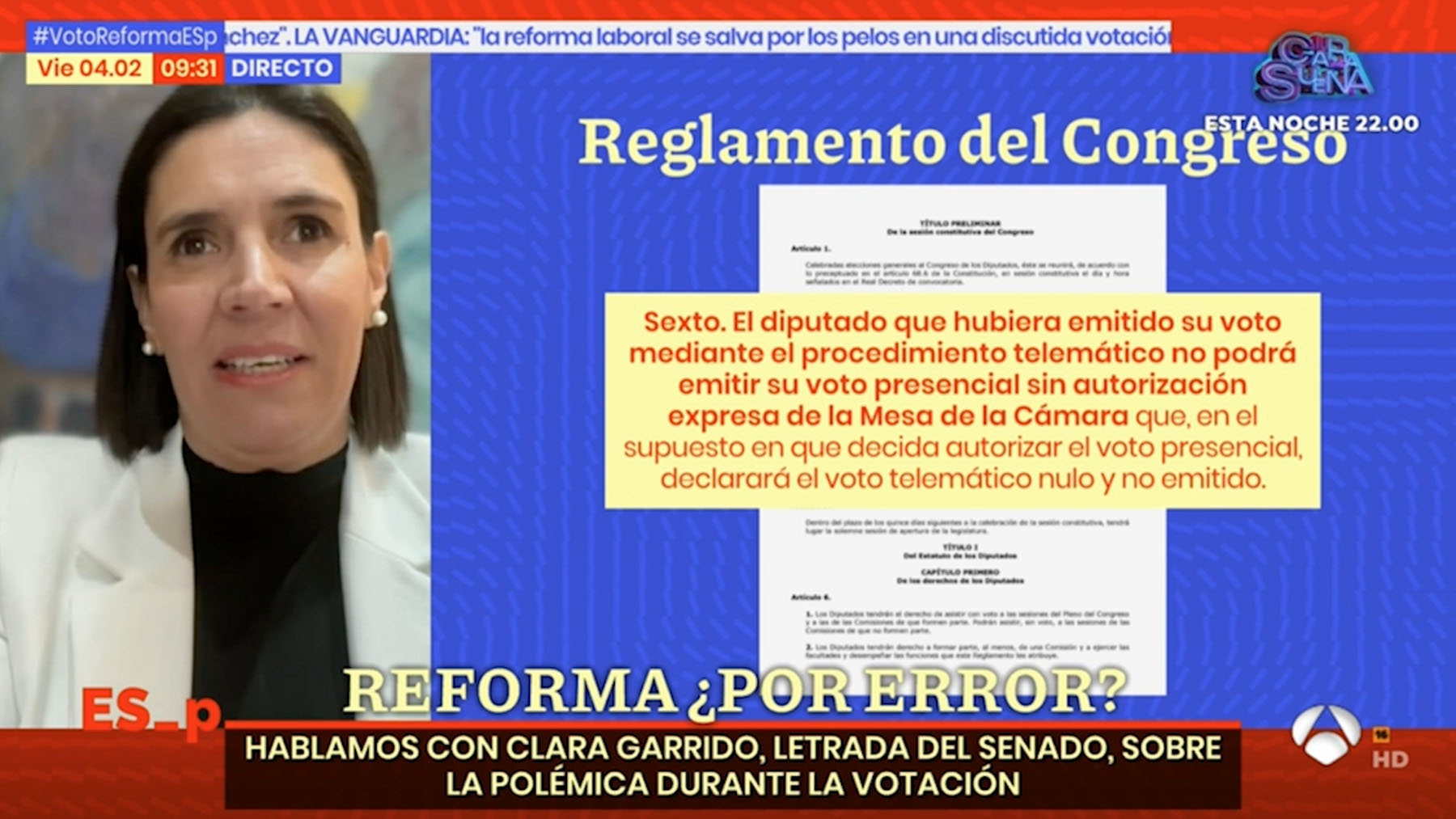 La letrada del Senado Clara Garrido. (Vídeo: ‘Espejo Público, de ‘Antena 3’)
