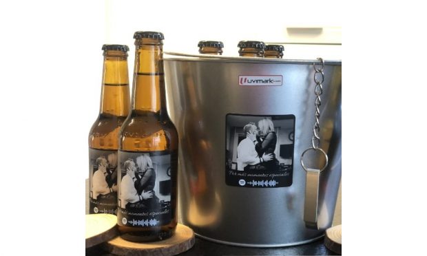 Set de seis cervezas personalizadas con cubo enfriador