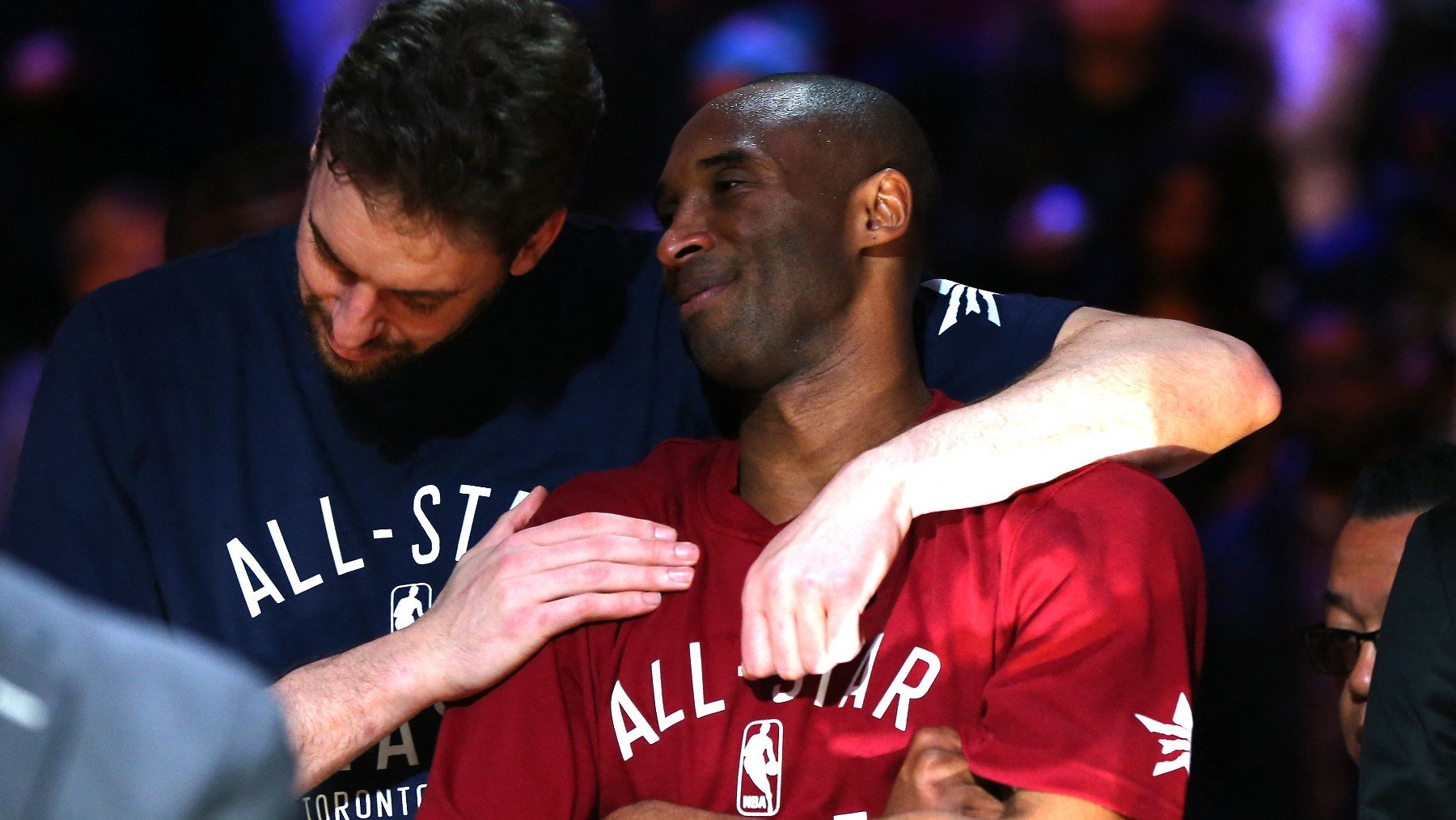 Pau Gasol y Kobe Bryant durante un NBA All-Star. (Getty)