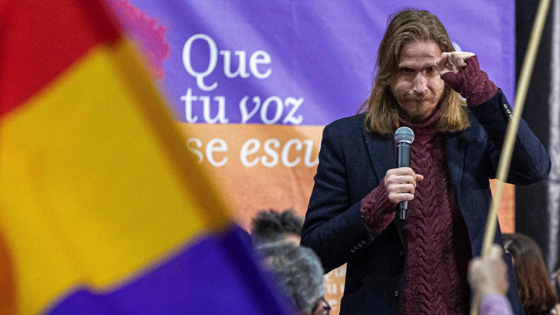 Pablo Fernández, en la campaña de Podemos.