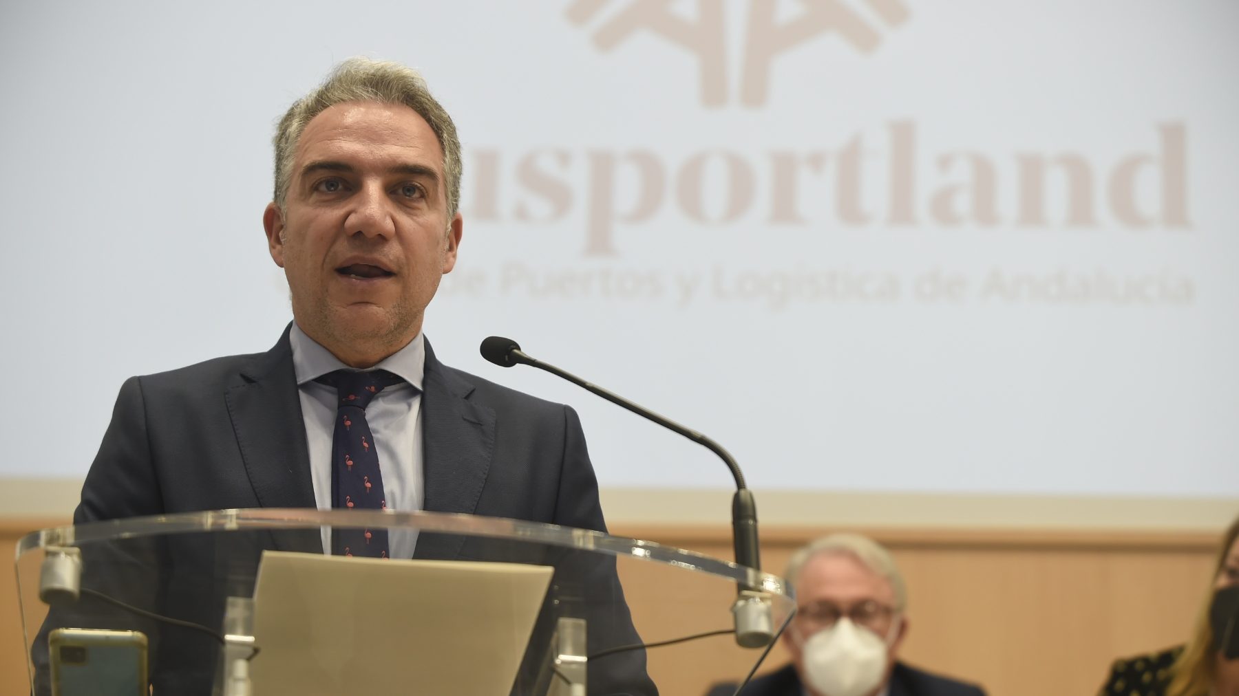 El portavoz de la Junta de Andalucía, Elías Bendodo, en Motril (ÁLEX ZEA / EUROPA PRESS).