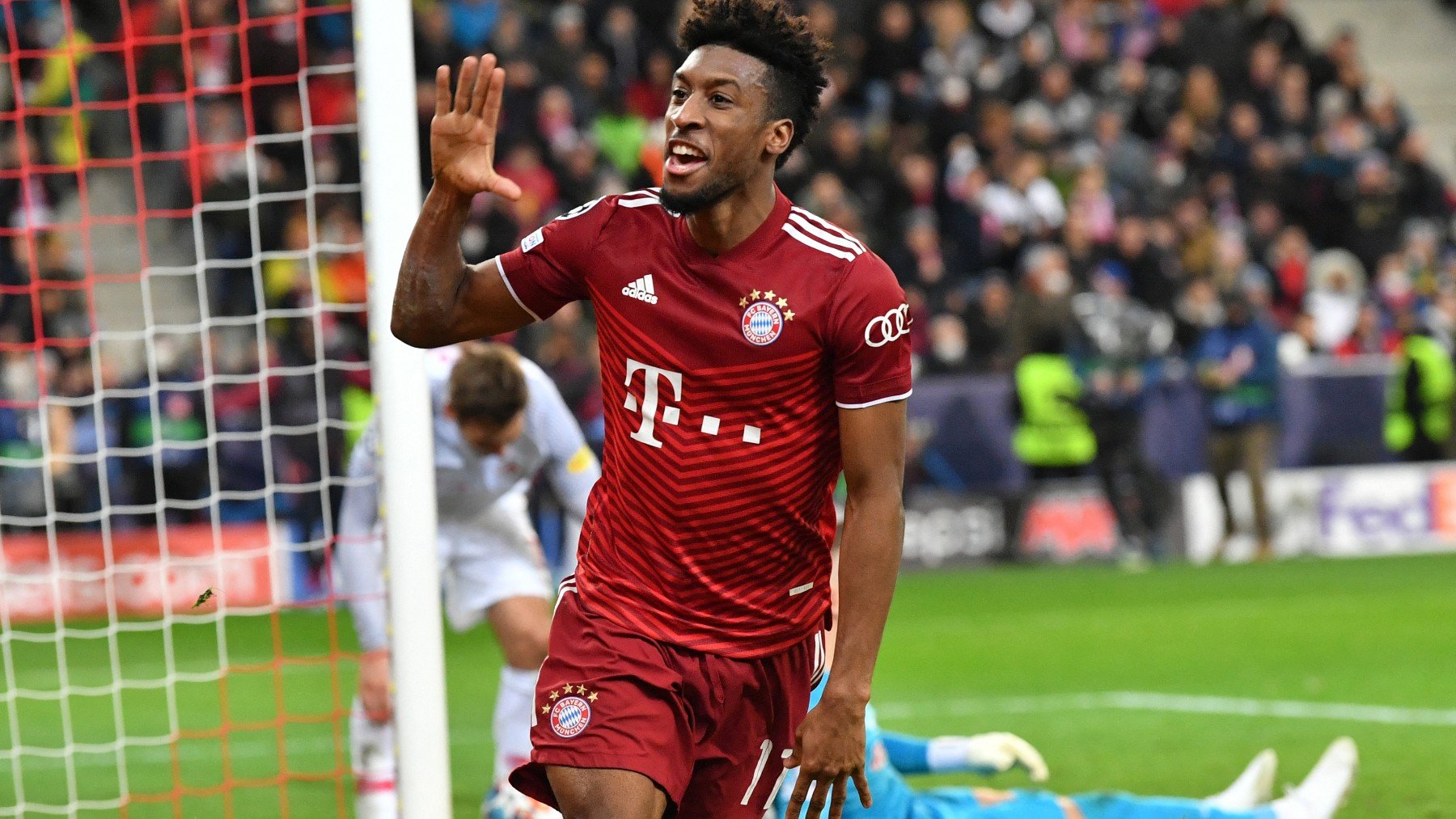 Coman celebra su gol ante el Salzburgo. (AFP)