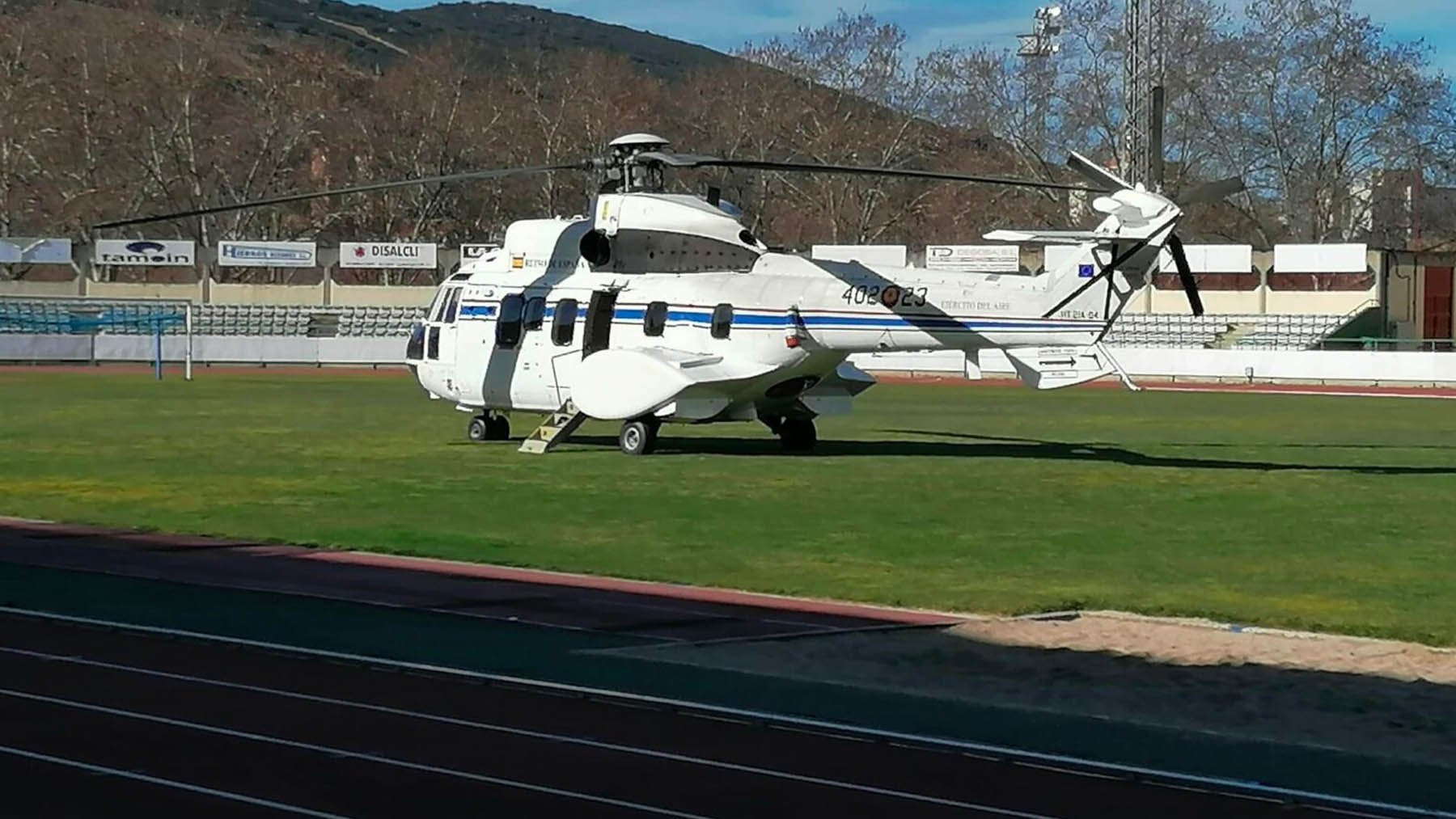 Pedro Sánchez en helicóptero