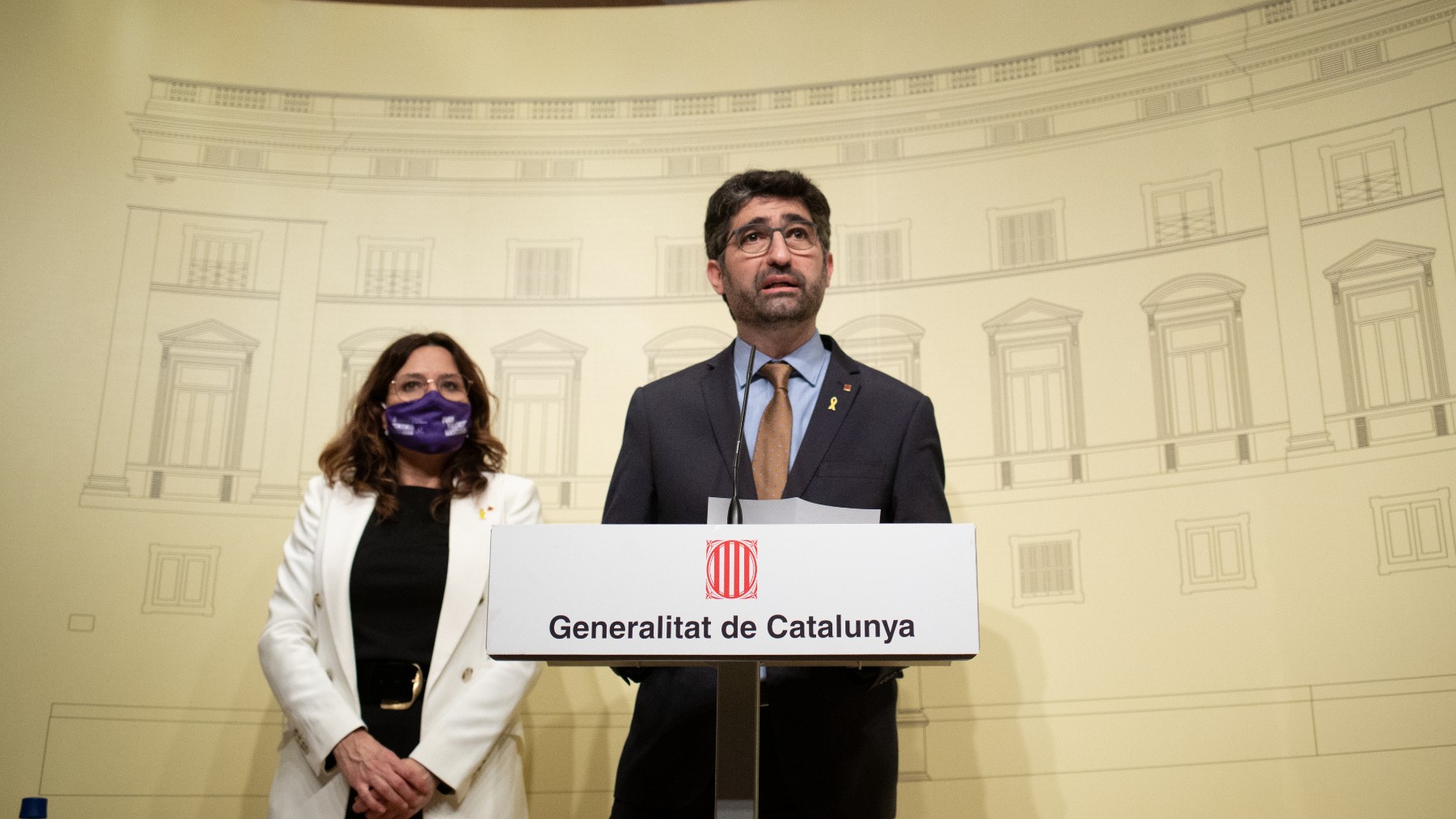 La consellera de Presidencia, Laura Vilagrà y el vicepresidente, Jordi Puigneró.