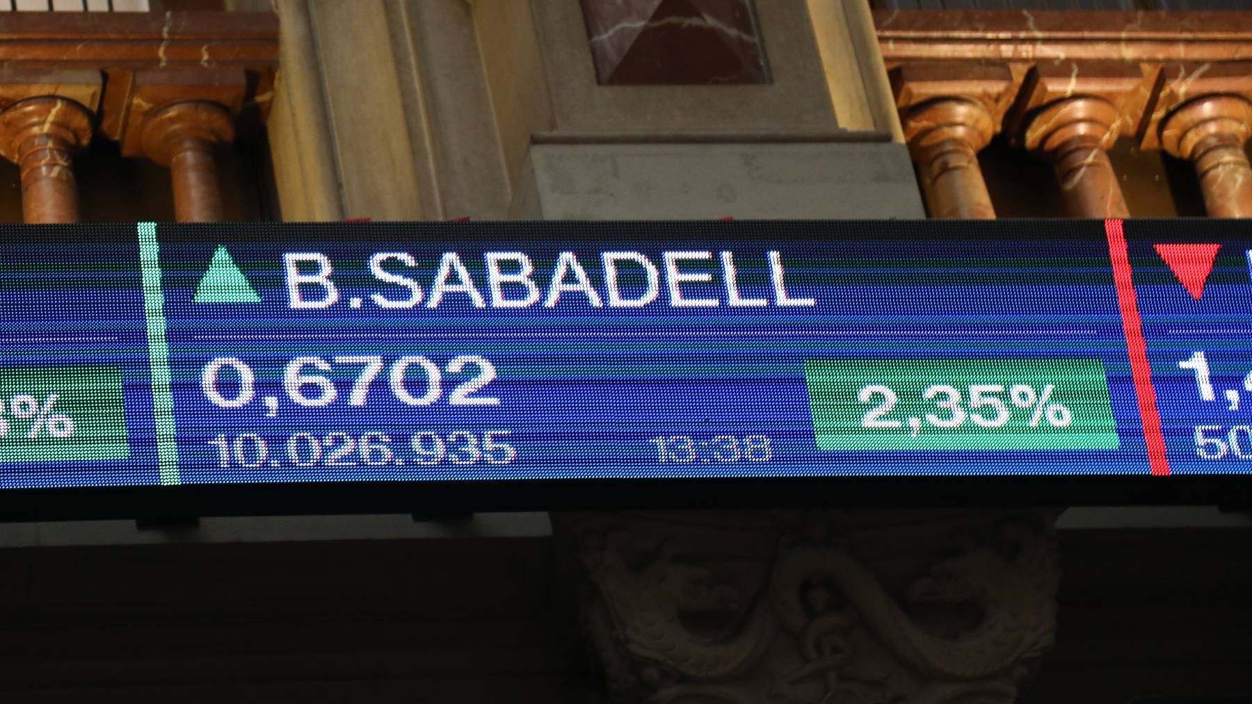 Panel de la Bolsa de Madrid.