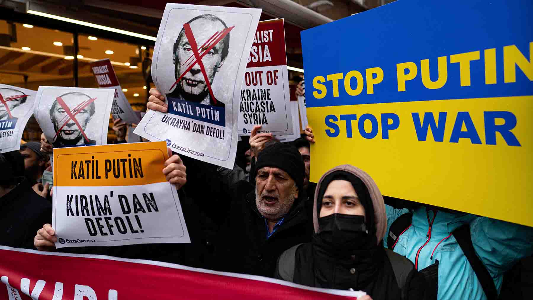 Manifestación en Ucrania contra Putin
