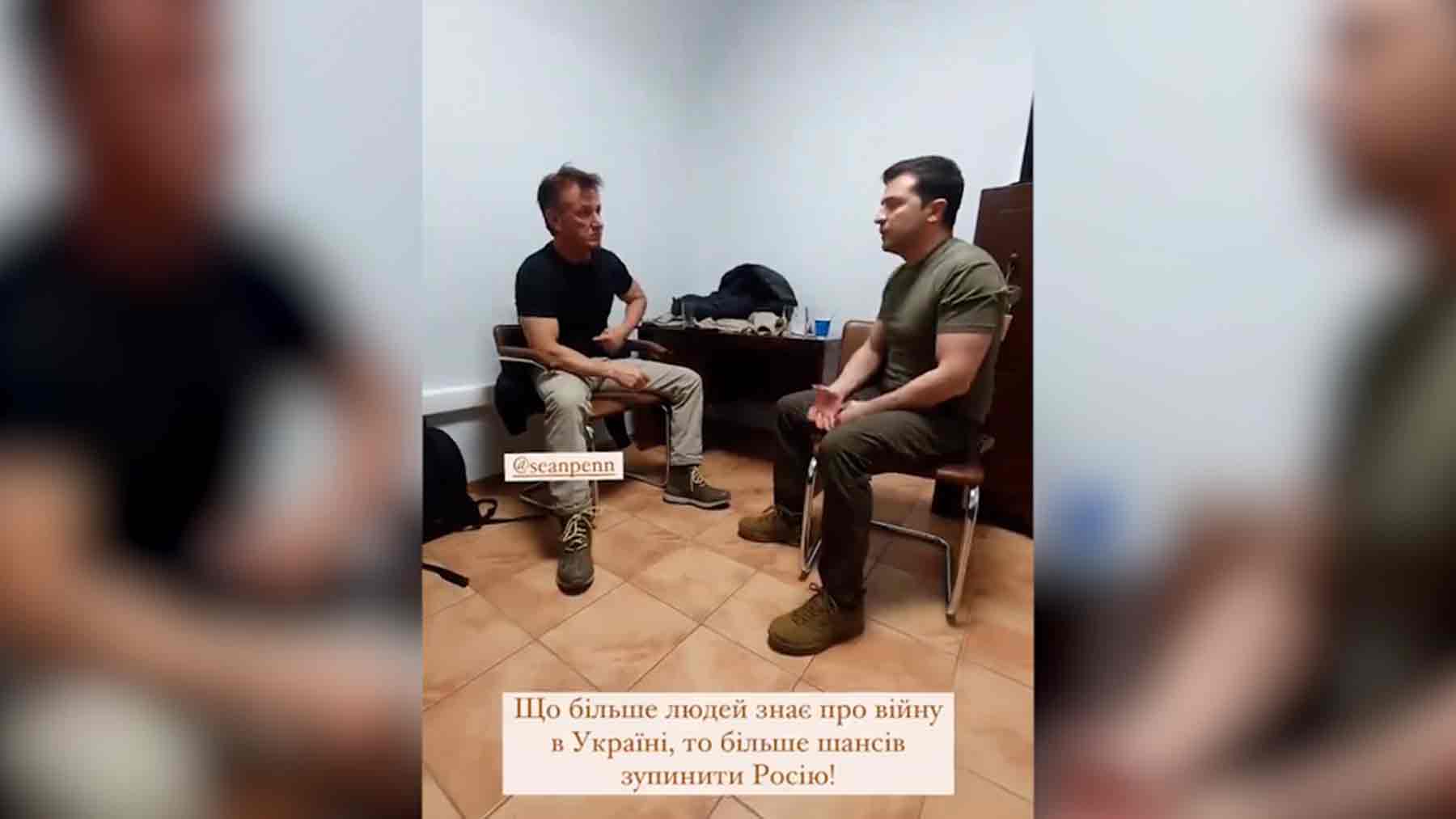 El presidente de Ucrania se reúne con el actor Sean Penn en plena invasión