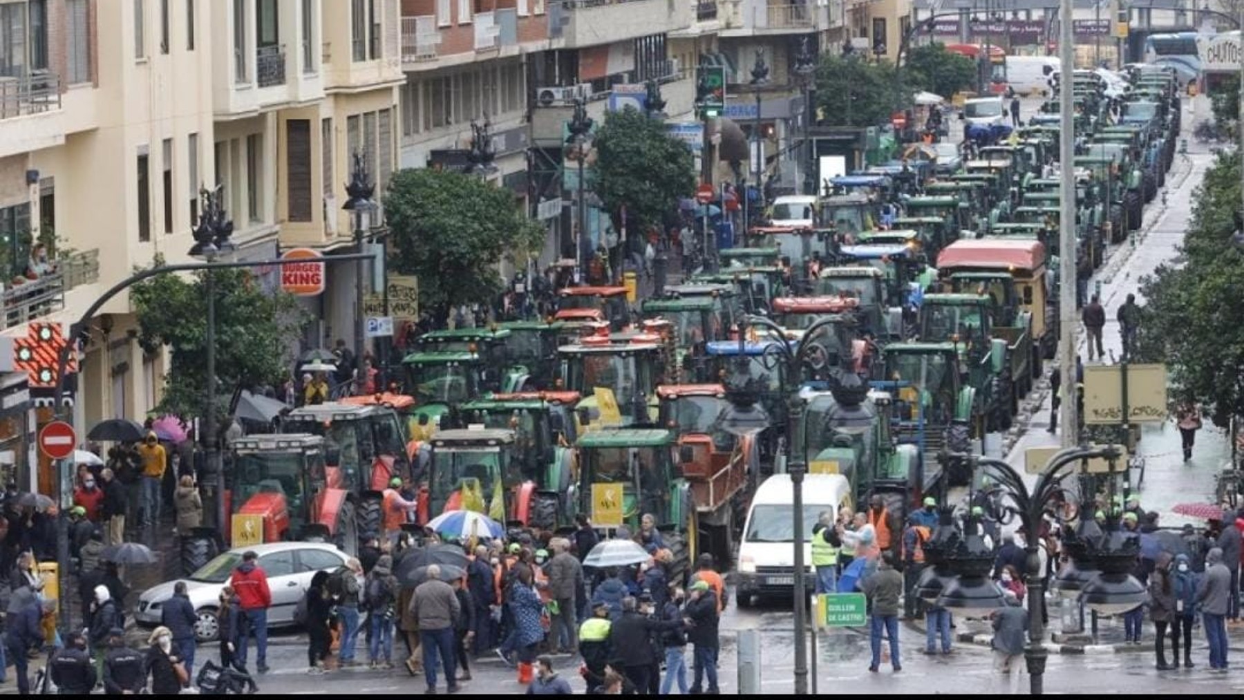 Movilización de los agricultores en Valencia.