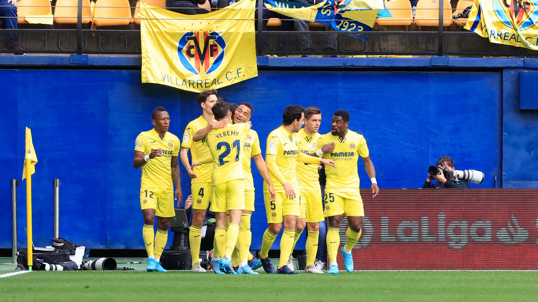 El Villarreal celebra un gol. (EFE)