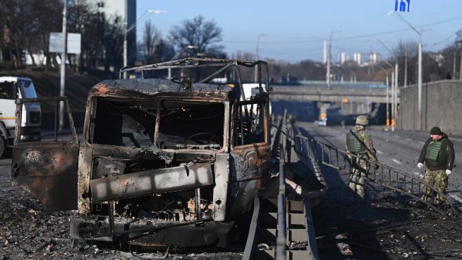 Escenas de la destrucción en Kiev por la invasión rusa (Foto: AFP).