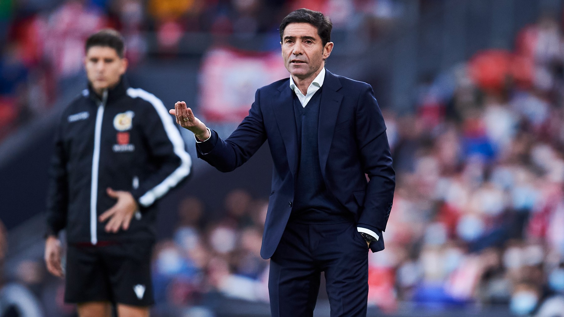 Marcelino, durante un partido en el Athletic. (EFE)