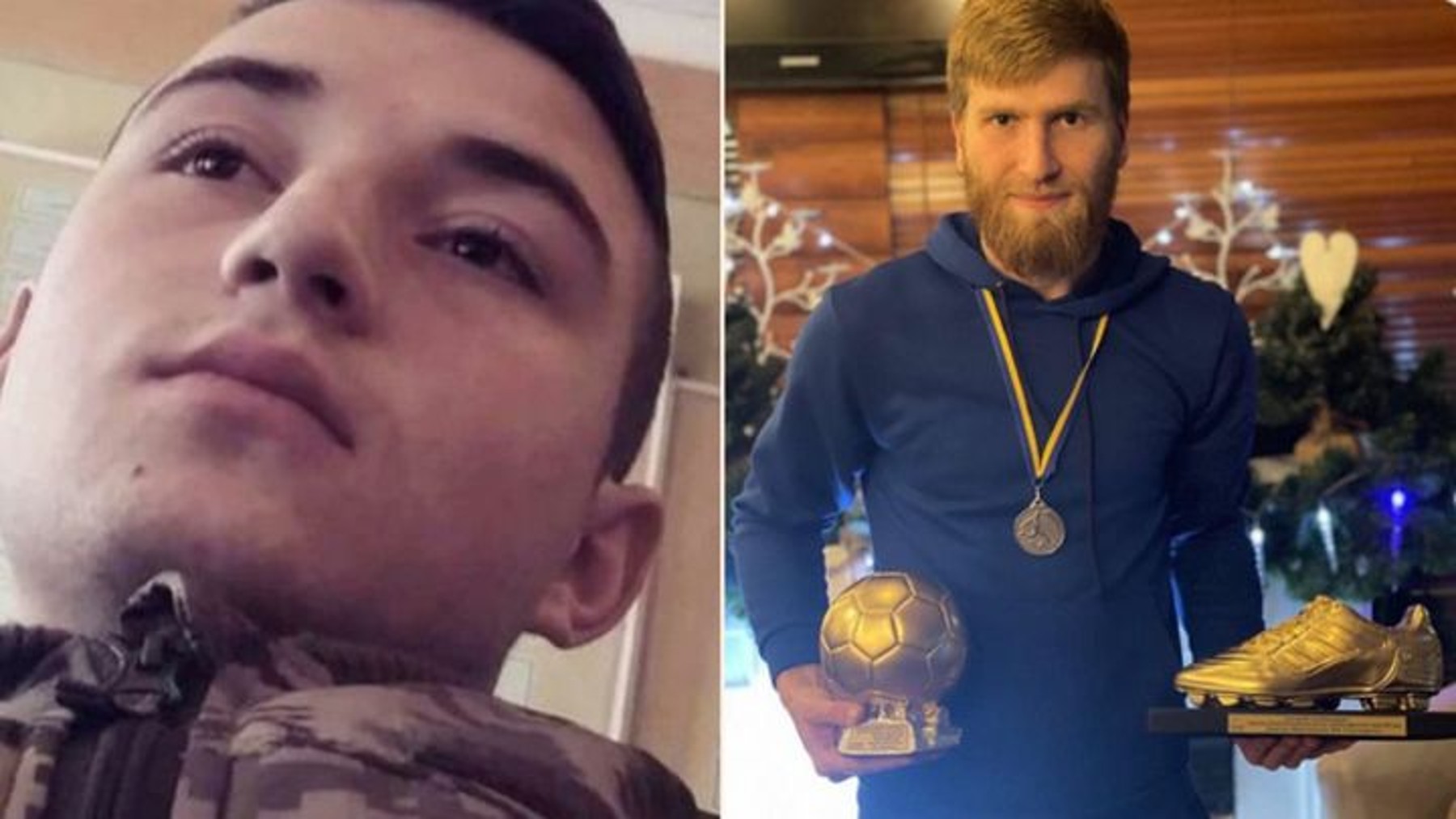 Vitalii Sapylo y Dmytro Martynenko, futbolistas fallecidos en la guerra de Ucrania. (FIFPro)