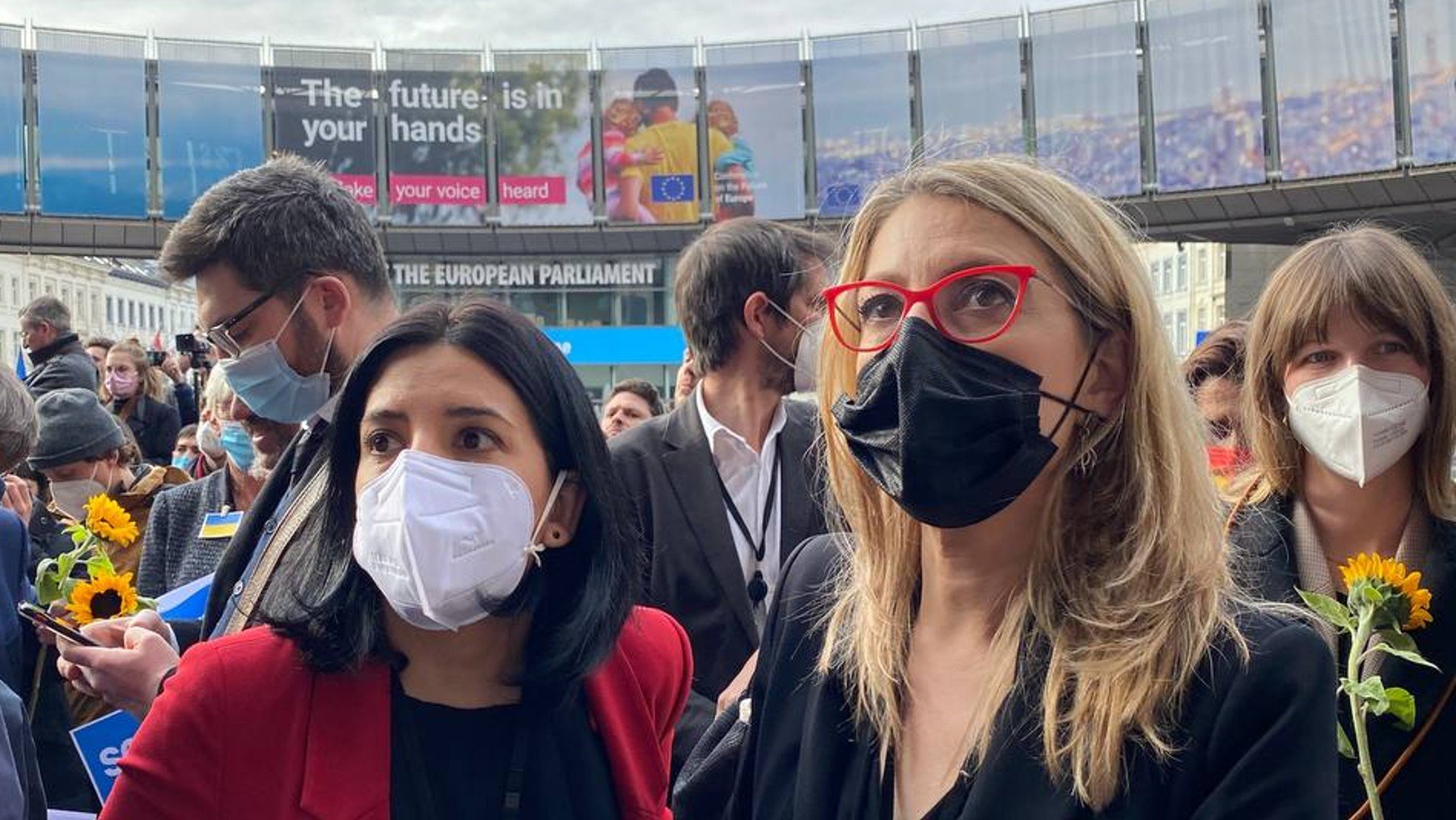 Idoia Villanueva y Rodríguez Palop, eurodiputadas de Podemos. (Imagen: @MEugeniaRPalop)