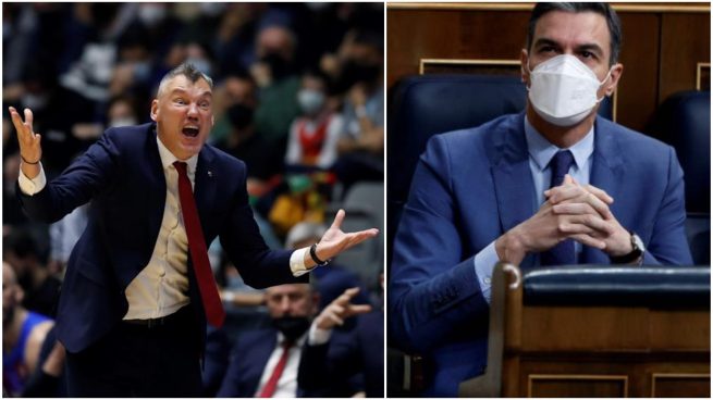 Jasikevicius y Pedro Sánchez.