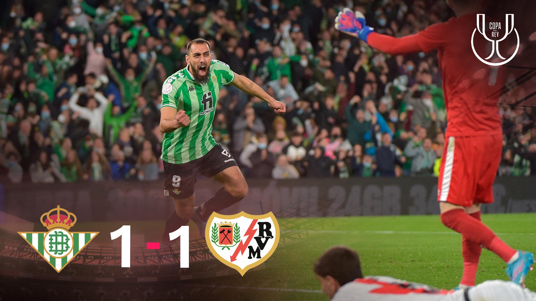 El Betis fulmina al Rayo en el descuento para meterse en la final (1-1).