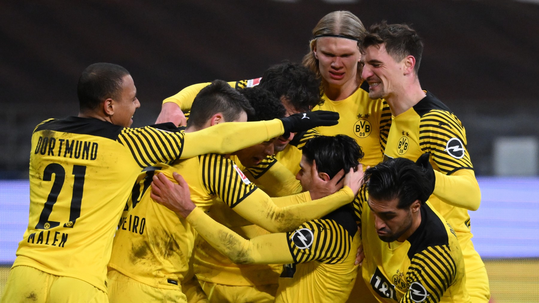 El Borussia Dortmund celebra un gol. (Getty)