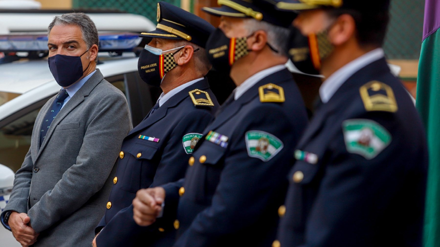 El portavoz de la Junta, Elías Bendodo, en la presentación de la nueva Ley de Policías Locales (ÁLEX ZEA / EUROPA PRESS).