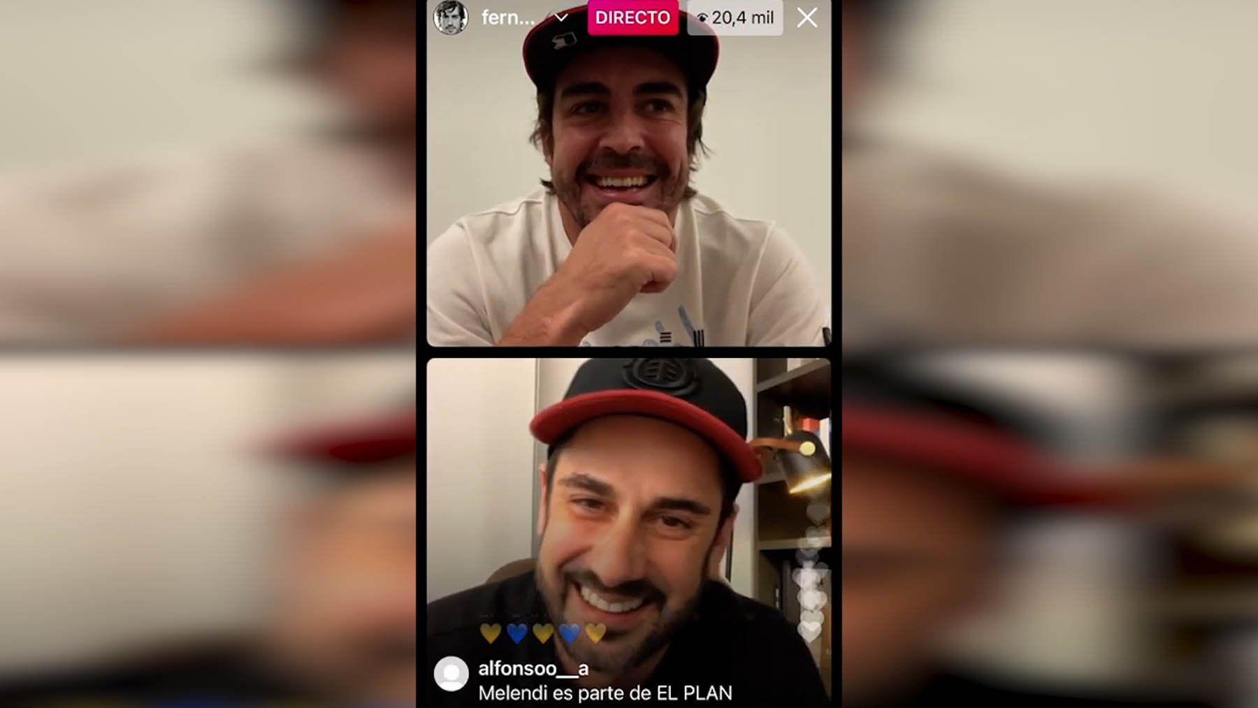 Fernando Alonso y Melendi se divierten en redes.