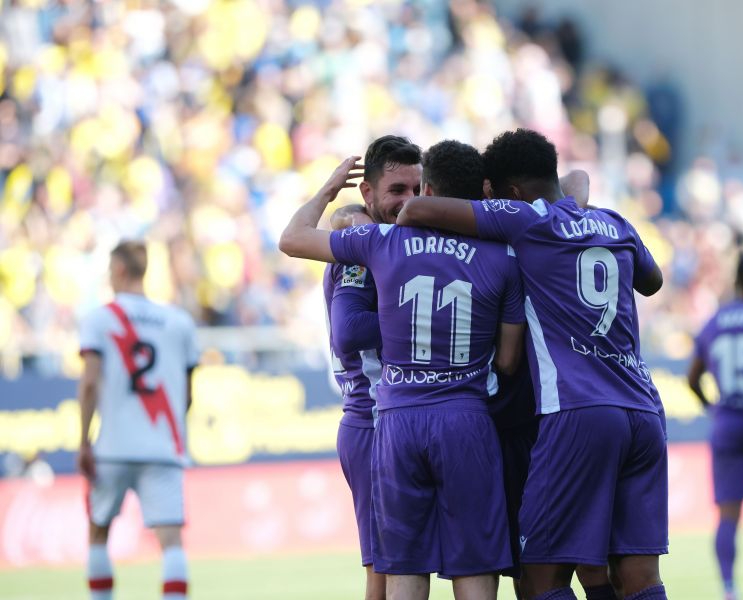 Los jugadores del Cádiz, celebrando un gol