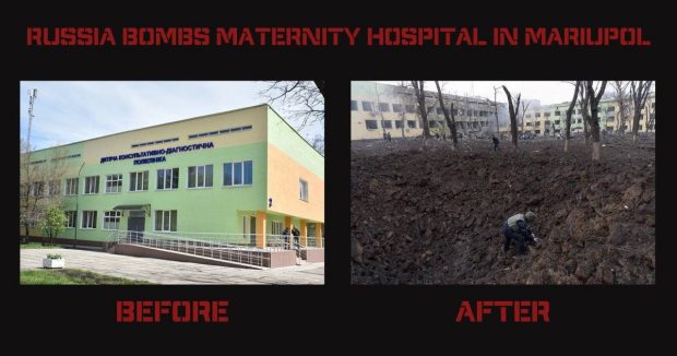 El antes y el después del hospital infantil de Mariúpol reducido a cenizas por el ejército de Putin