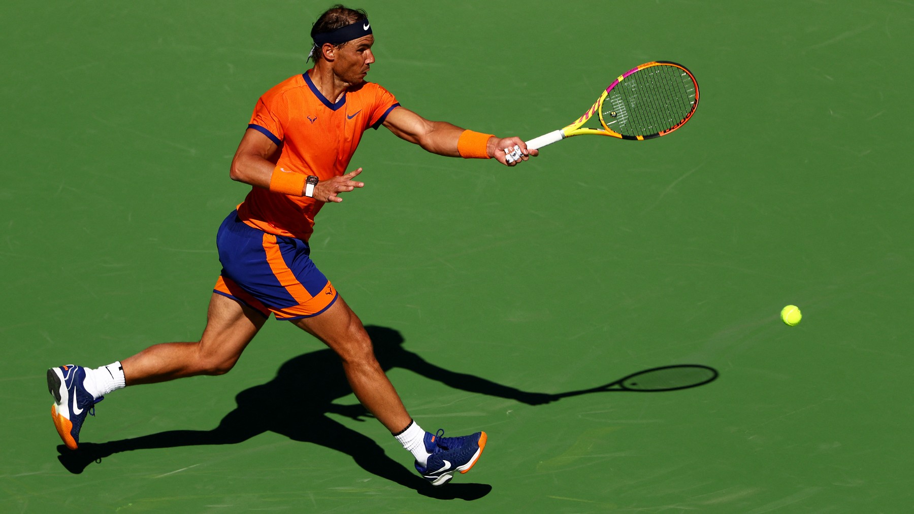 Nadal durante su duelo con Korda. (AFP)