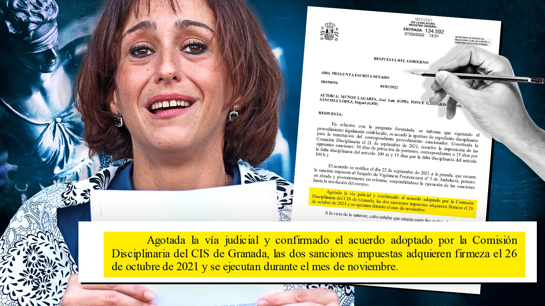 El Gobierno reconoce que Juana Rivas fue expedientada por faltas graves y aún así le concedió la semilibertad.