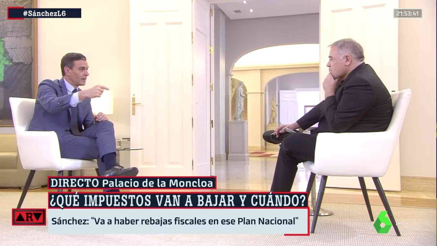 Sánchez y Ferreras durante la entrevista en La Sexta.