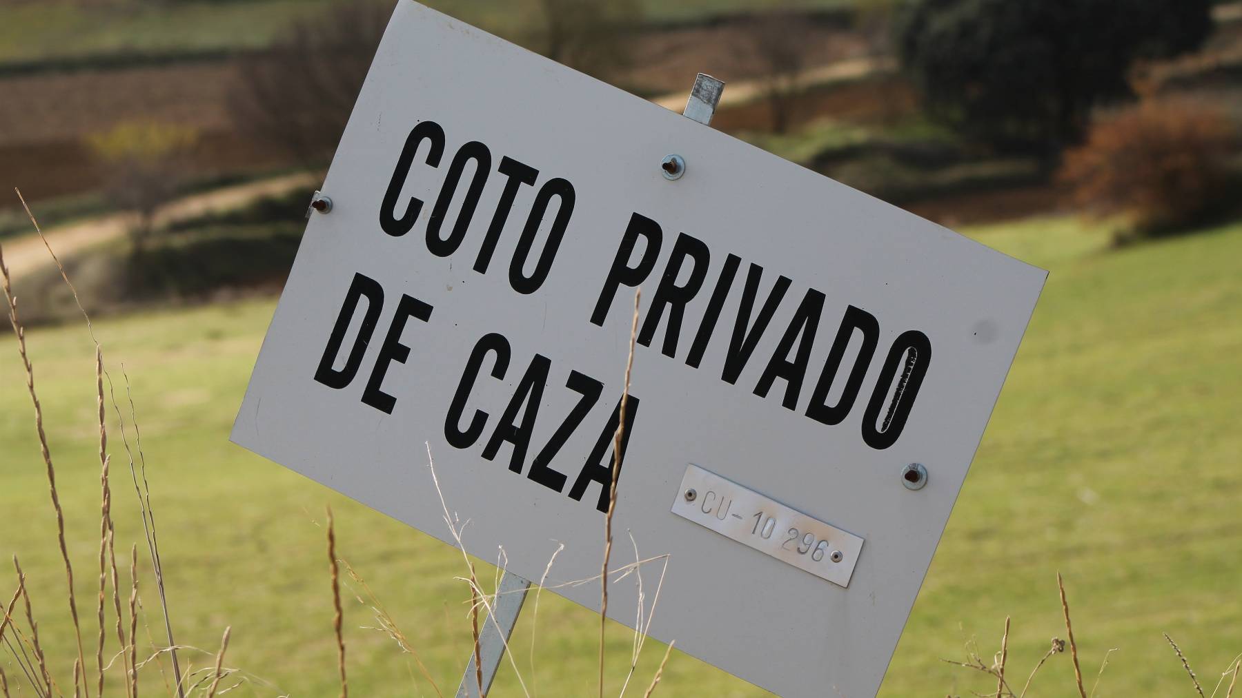 Cartel de coto privado de caza.