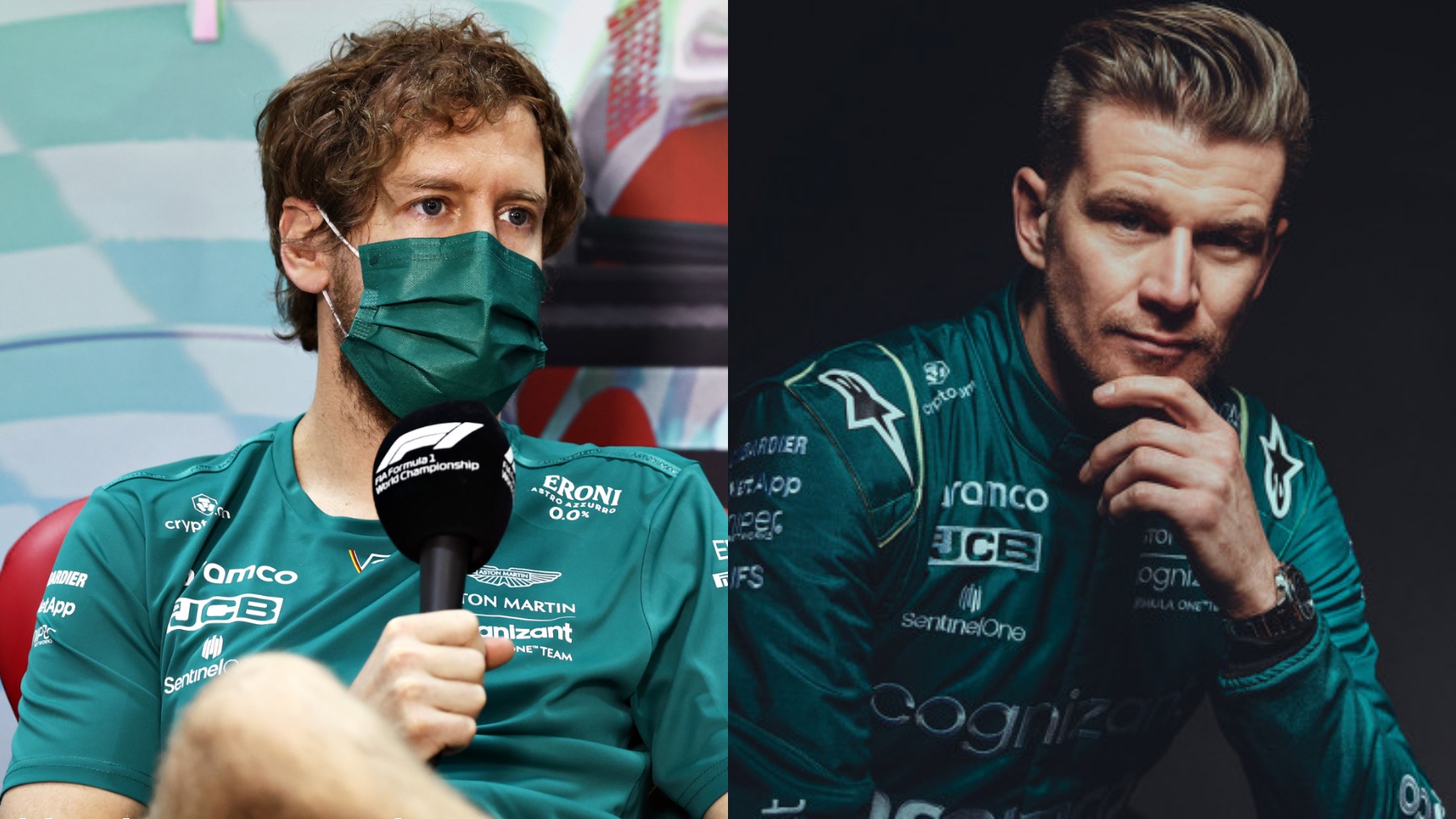 Vettel y Hulkenberg. (Getty)