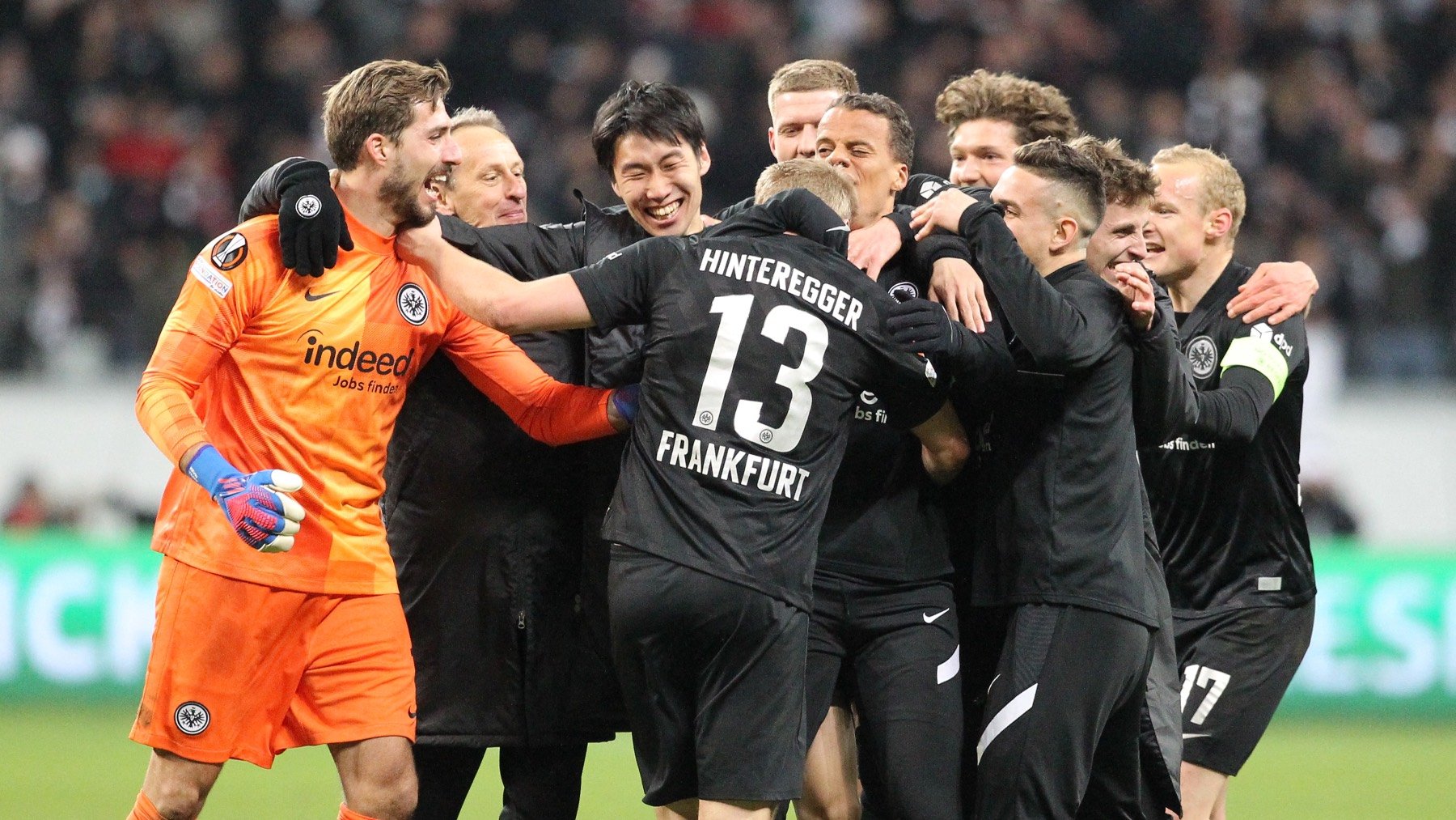 El Eintracht de Frankfurt celebra el pase ante el Betis en Europa League. (AFP)