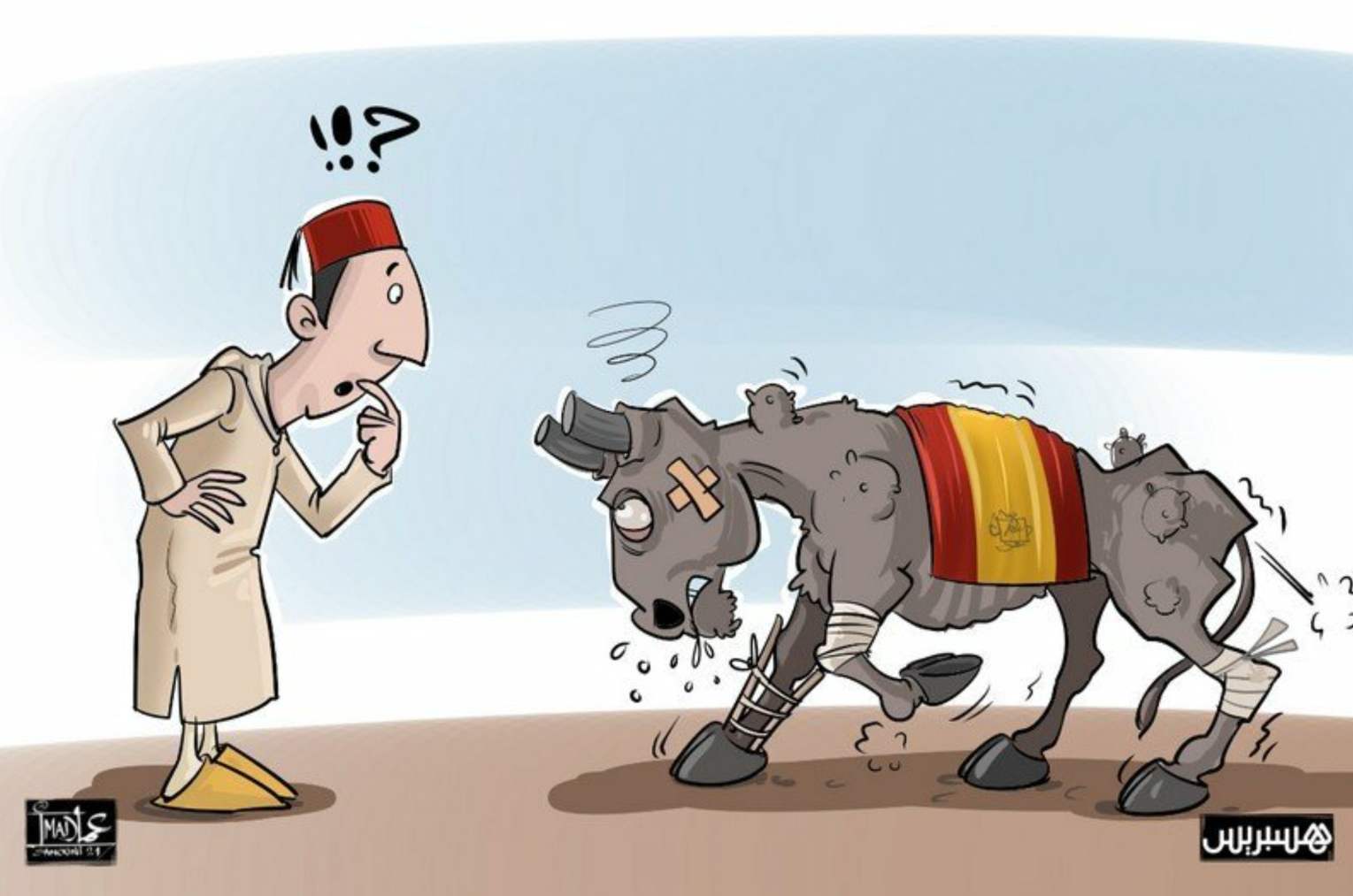 Caricatura en el digital ‘Hespress’, el más leído en Marruecos.
