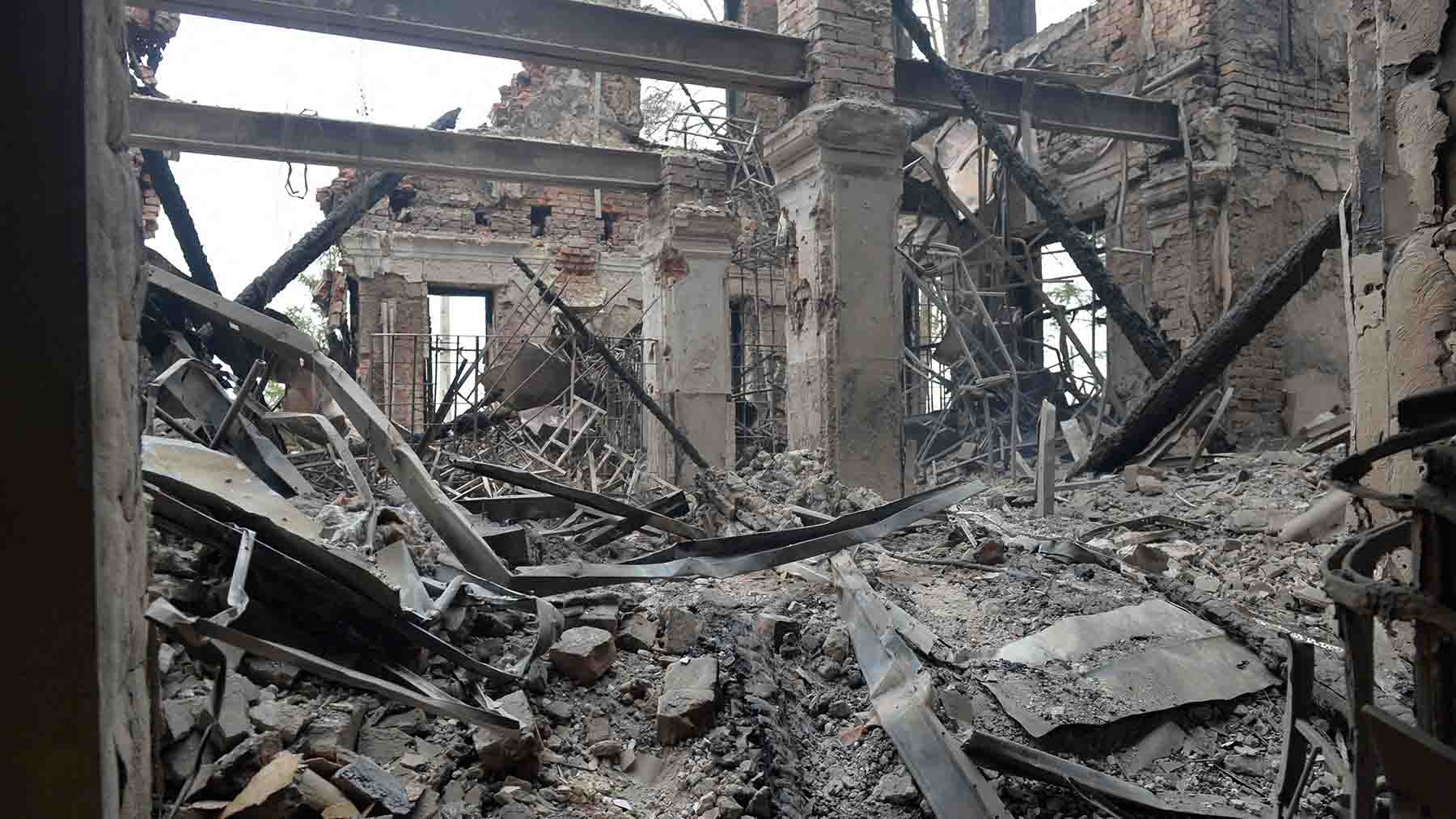 Imagen de archivo de un bombardeo en Ucrania
