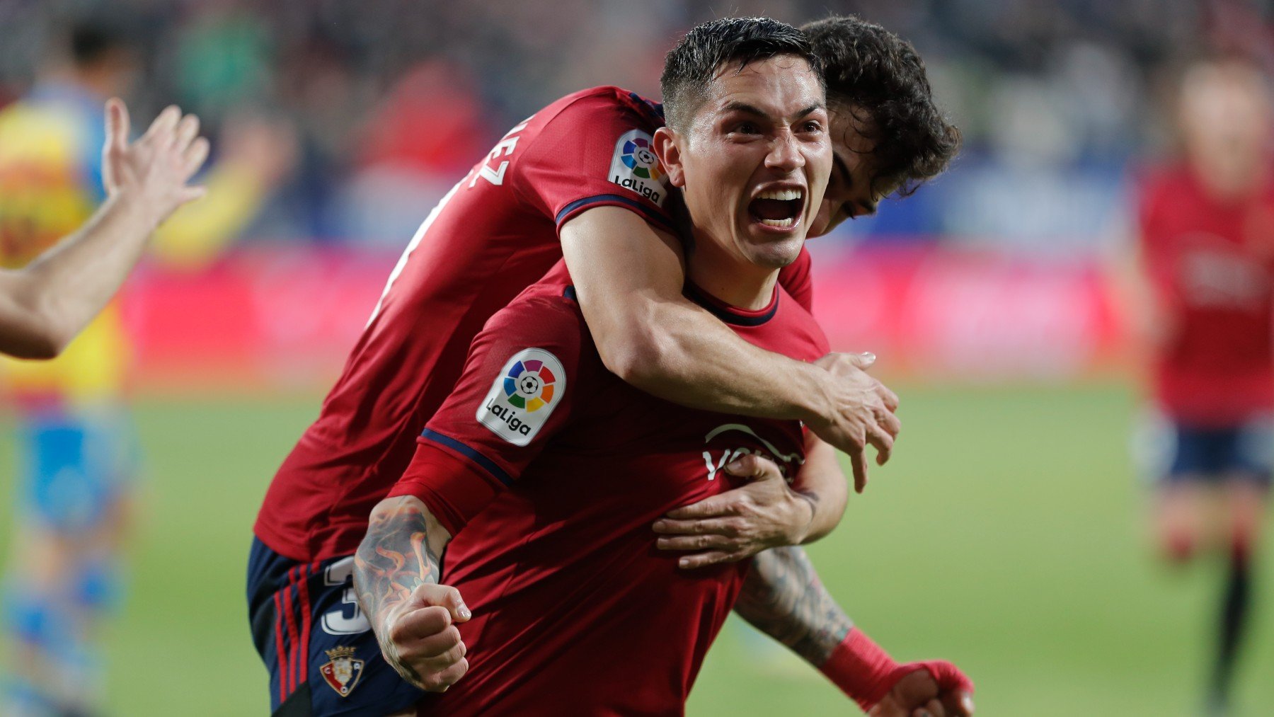 Ávila celebra un gol al Levante. (EFE)